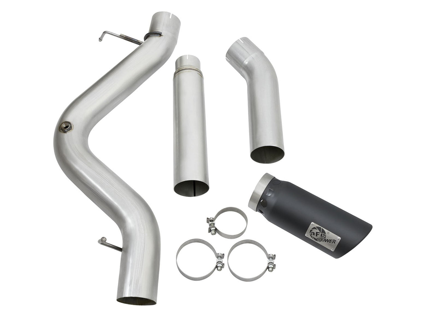 aFe Large Bore-HD 5 IN 409 Stainless Steel DPF-Back Exhaust System w/Black Tip - Chevy/GMC 2016 6.6L