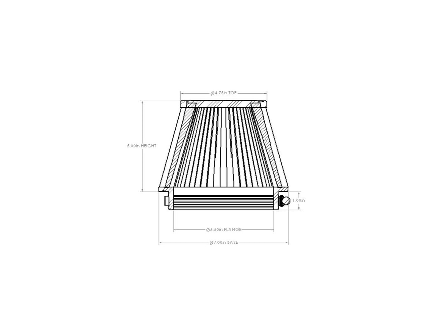 aFe Universal Clamp-On Air Filter w/ D2 Dura-Dry Media - 21-55505V