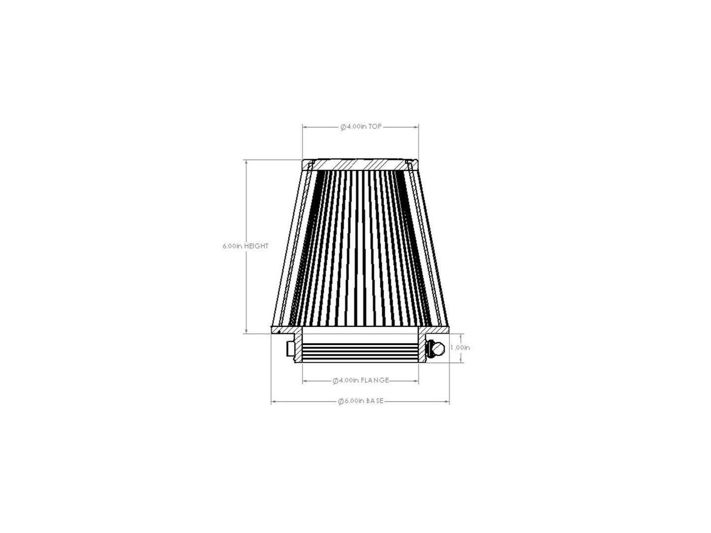 aFe Universal Clamp-On Air Filter w/ D2 Dura-Dry Media - 21-40006V