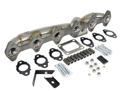 aFe Twisted Steel 304 Stainless Steel Header w/ T4 Turbo Flange