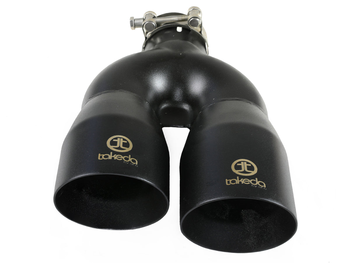 aFe Takeda 304 Stainless Steel Clamp-on Exhaust Tip Black - 49T25484-B122