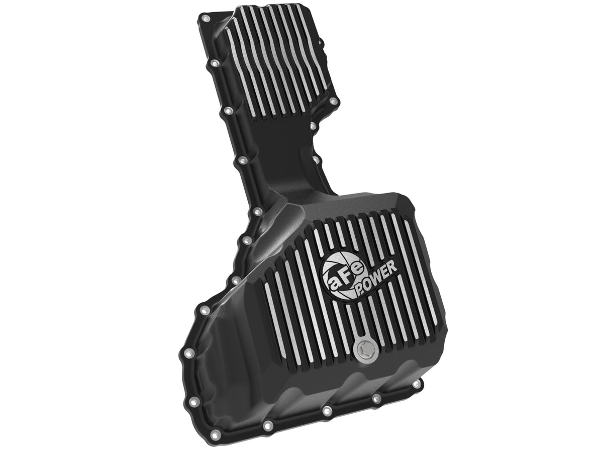 aFe Pro Series Engine Oil Pan Black w/ Machined Fins - Chevy/GMC 2017-2019 6.6L
