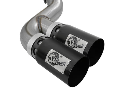 aFe Rebel XD Series 4 IN 409 Stainless Steel DPF-Back Exhaust w/Dual Black Tips - Ford 2017-2026 6.7L