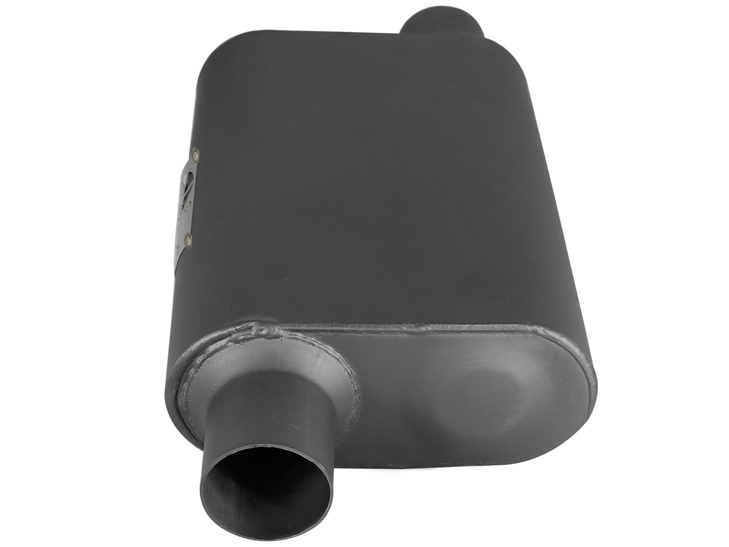 aFe Scorpion Aluminized Steel Pass-Through Muffler - Body Length 13 in, Body Width 10 in