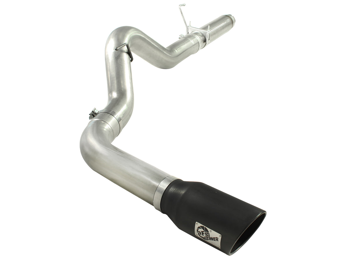 aFe Large Bore-HD 5 IN 409 Stainless Steel DPF-Back Exhaust System w/Black Tip - Dodge/Ram 2007-2012 6.7L