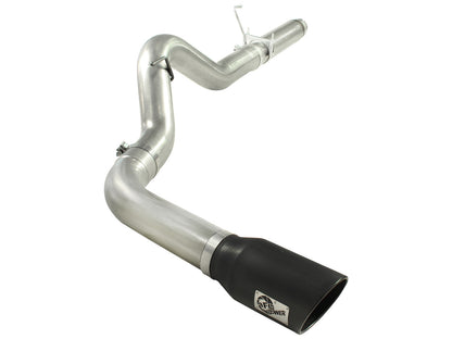 aFe Large Bore-HD 5 IN 409 Stainless Steel DPF-Back Exhaust System w/Black Tip - Dodge/Ram 2007-2012 6.7L