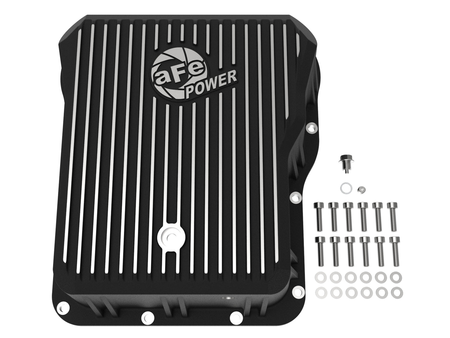 aFe Pro Series Transmission Pan Black w/ Machined Fins - Chevy/GMC 2001-2019 6.6L/8.1L