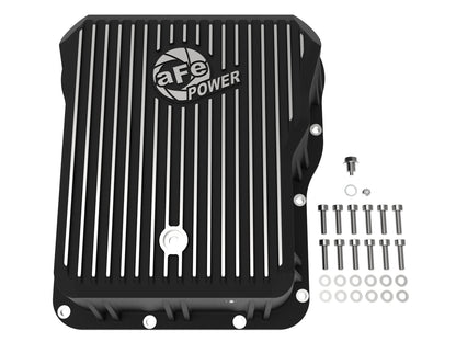 aFe Pro Series Transmission Pan Black w/ Machined Fins - Chevy/GMC 2001-2019 6.6L/8.1L