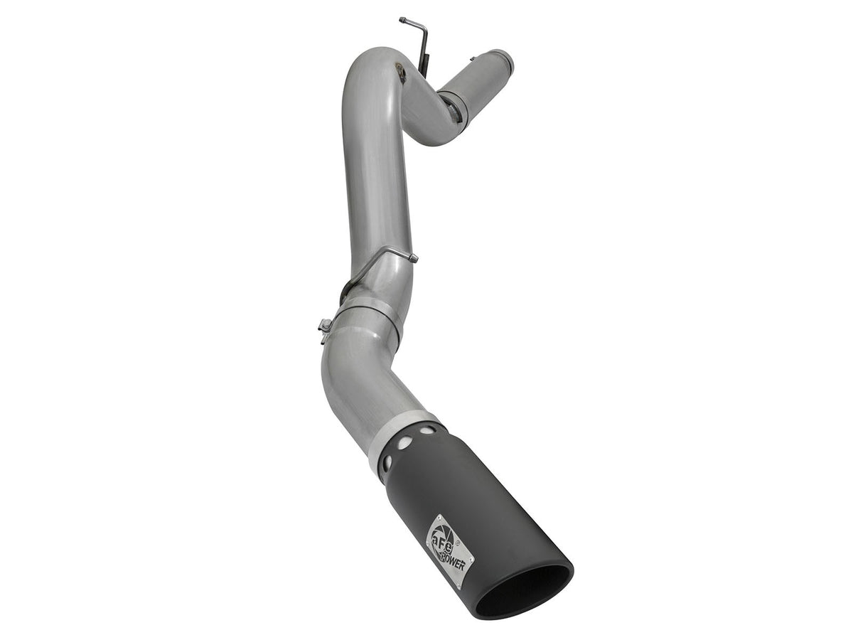 aFe Large Bore-HD 5 IN 409 Stainless Steel DPF-Back Exhaust System w/Black Tip - Chevy/GMC 2016 6.6L