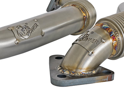 aFe Twisted Steel 304 Stainless Steel Header Up-Pipes - Chevy/GMC 2001-2004 6.6L