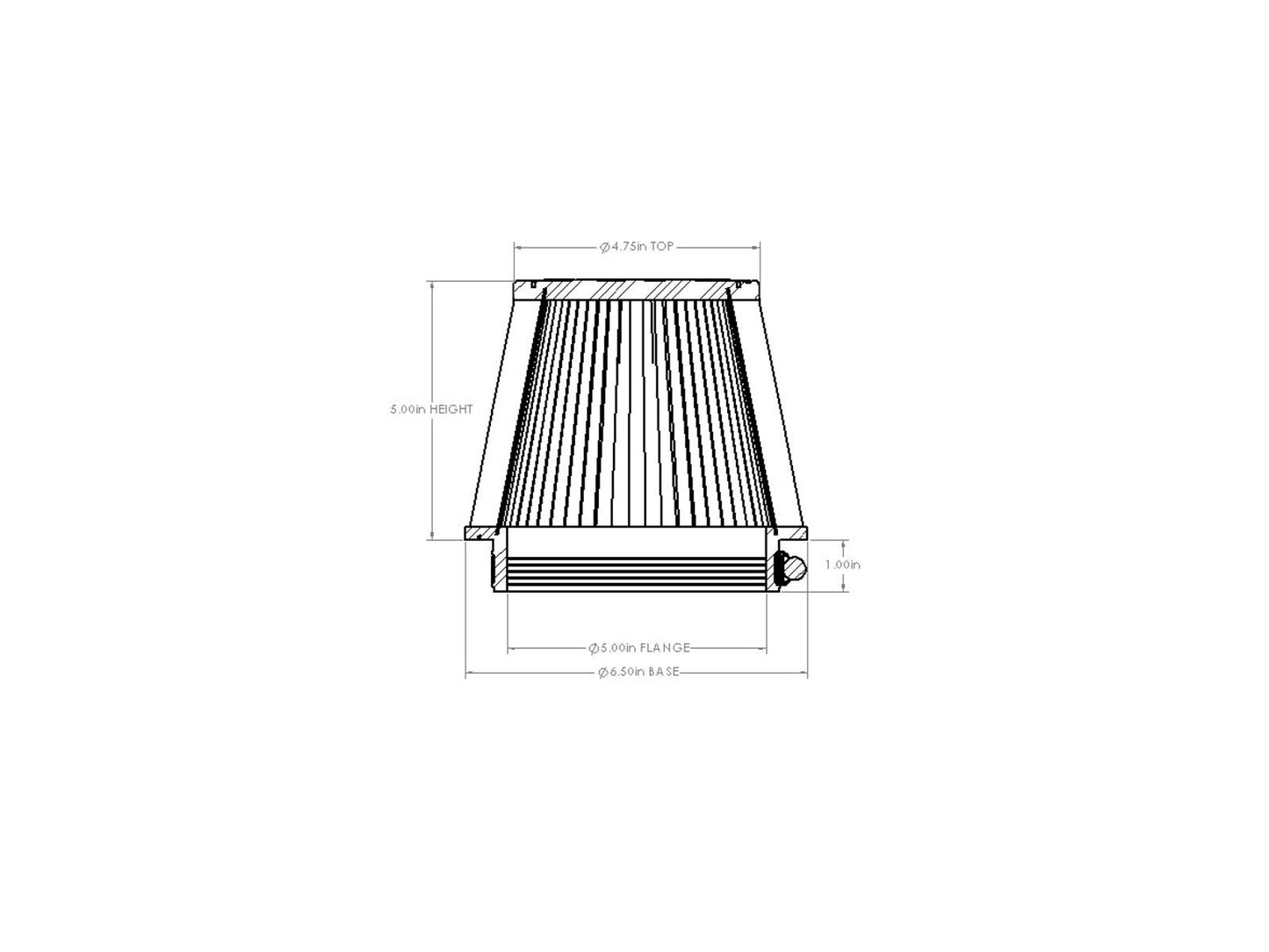 aFe Universal Clamp-On Air Filter w/ D2 Dura-Dry Media - 21-50505V