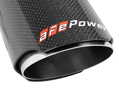 aFe MACH Force-Xp 304 Stainless Steel Clamp-on Exhaust Tip Carbon Fiber - 304 Stainless Steel, Outlet Inside Diameter 3.5 in