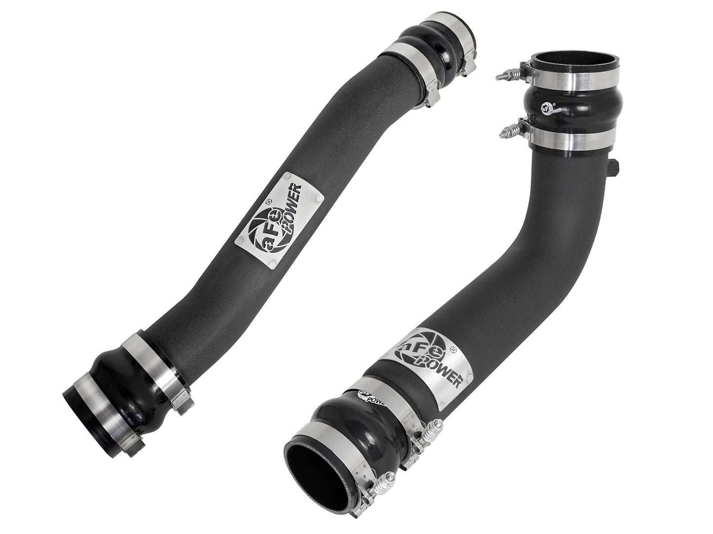 aFe BladeRunner 3 IN & 3-1/2 IN Aluminum Hot and Cold Charge Pipe Kit Black - Dodge 2007-2009 6.7L