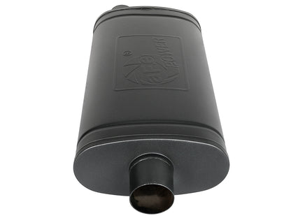 aFe MACH Force-Xp 409 Stainless Steel Muffler w/ High-Temp Metallic Black finish - Body Height 5 in, Body Length 22 in