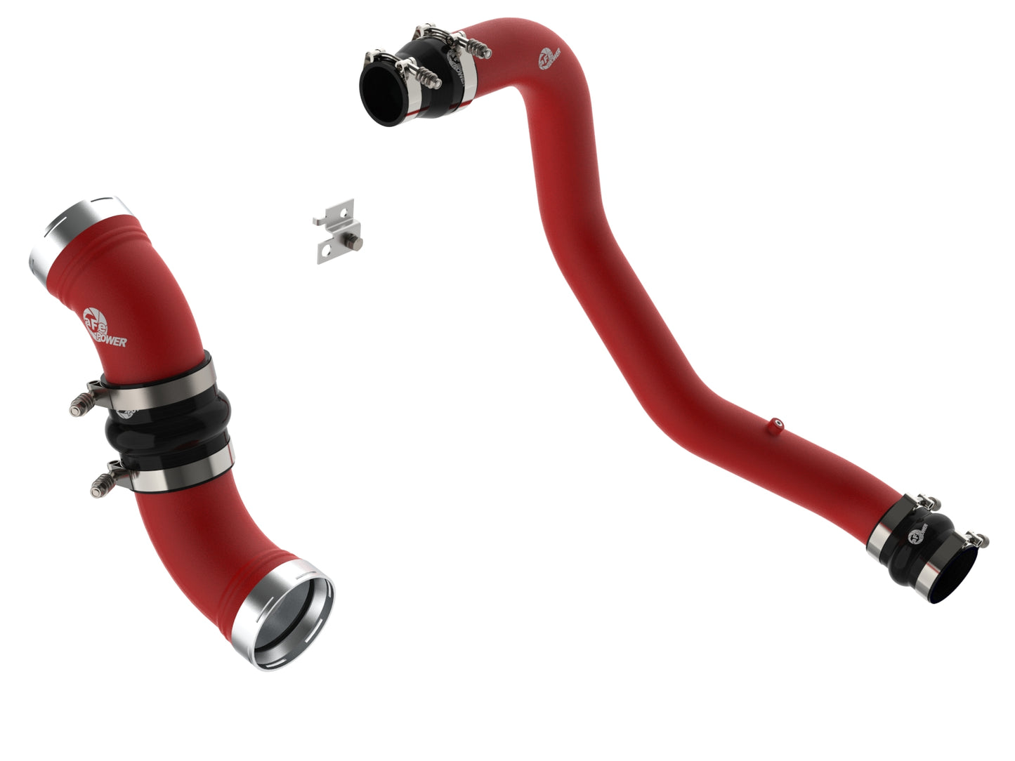 aFe BladeRunner 3 IN & 3-1/2 IN Aluminum Hot and Cold Charge Pipe Kit Red