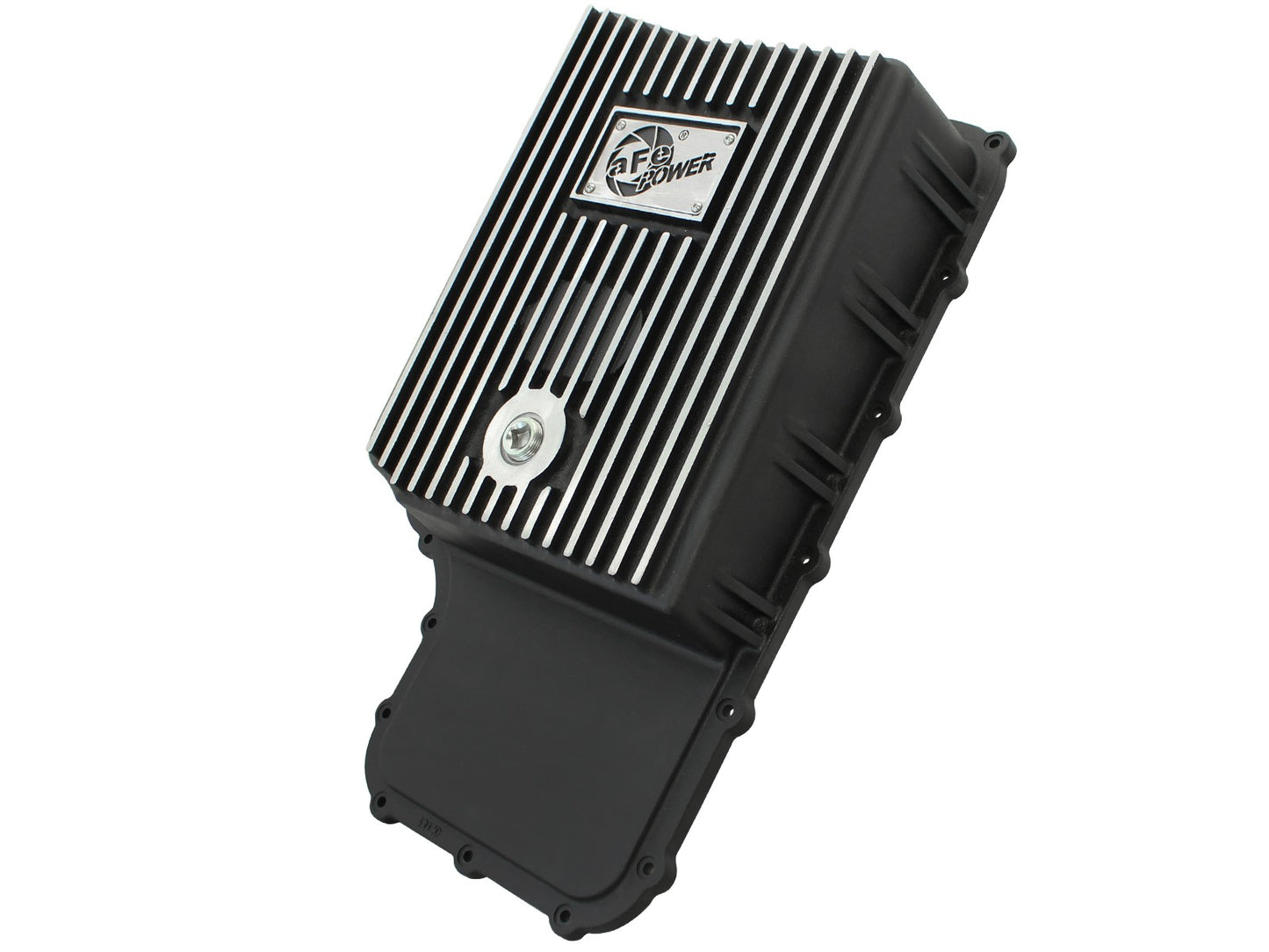aFe Pro Series Transmission Pan Black w/ Machined Fins - Ford 2011-2021 6.2L/6.7L