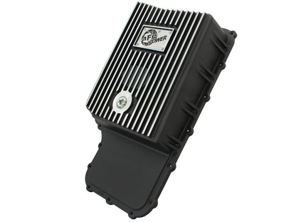 aFe Pro Series Transmission Pan Black w/ Machined Fins - Ford 2011-2021 6.2L/6.7L