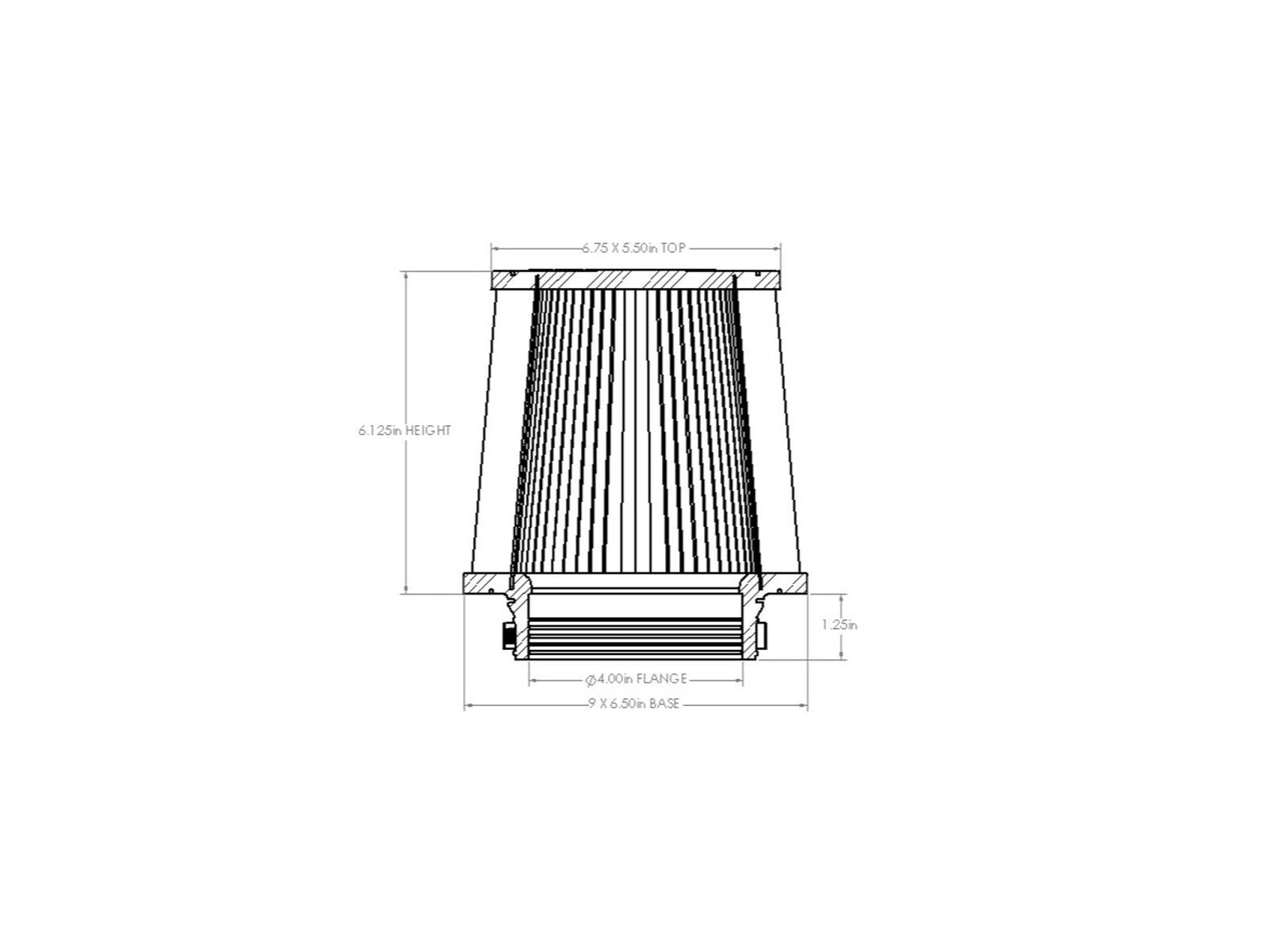 aFe Magnum FORCE Intake Replacement Air Filter w/ D2 Dura Dry Media - Flange Inside Diameter 4 in, Height 6.13 in