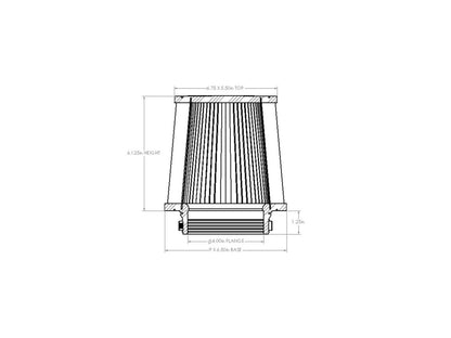 aFe Magnum FORCE Intake Replacement Air Filter w/ D2 Dura Dry Media - Flange Inside Diameter 4 in, Height 6.13 in
