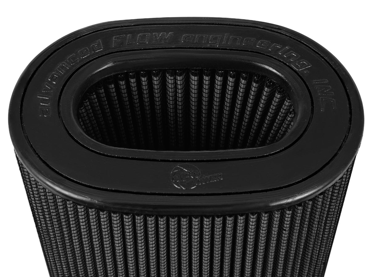 aFe Momentum Intake Replacement Air Filter w/ Black Pro 5R Media (Pair) - Flange Inside Diameter 6 x 4 in, Height 10 in