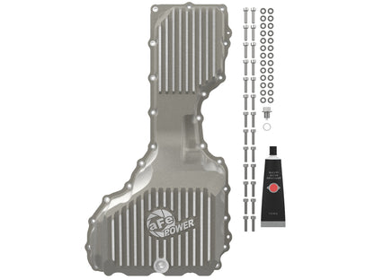 aFe Street Series Engine Oil Pan Raw w/ Machined Fins - Chevy/GMC 2020-2026 6.6L