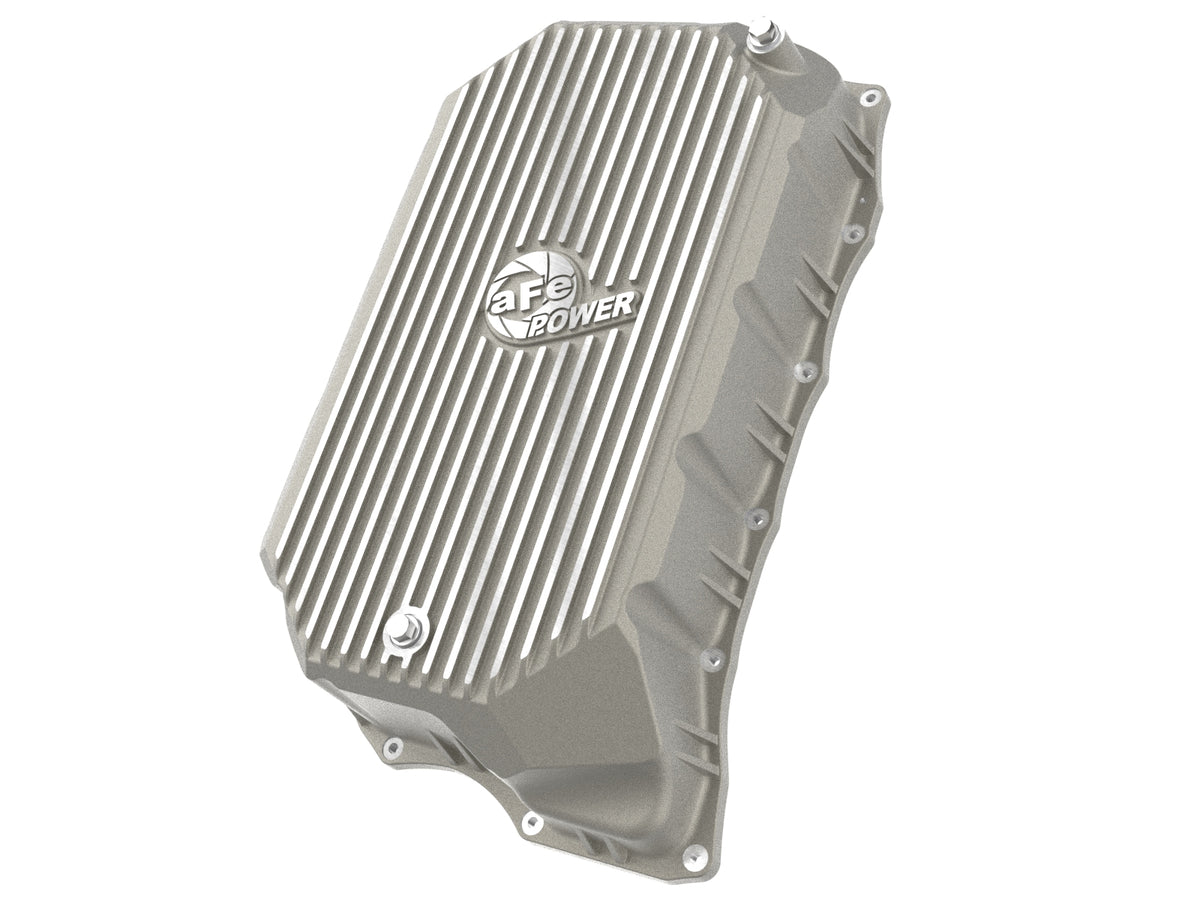 aFe Street Series Transmission Pan Raw w/ Machined Fins - Chevy/GMC 2020-2026 6.6L