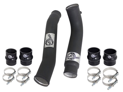 aFe BladeRunner 3 IN & 3-1/2 IN Aluminum Hot and Cold Charge Pipe Kit Black - Dodge 2007-2009 6.7L