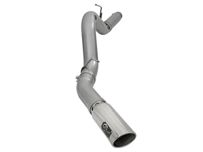 aFe Large Bore-HD 5 IN 409 Stainless Steel DPF-Back Exhaust System w/Polished Tip - Chevy/GMC 2016 6.6L