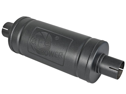aFe MACH Force-Xp 409 Stainless Steel Muffler w/ High-Temp Metallic Black finish - Body Height 6 in, Body Length 14 in