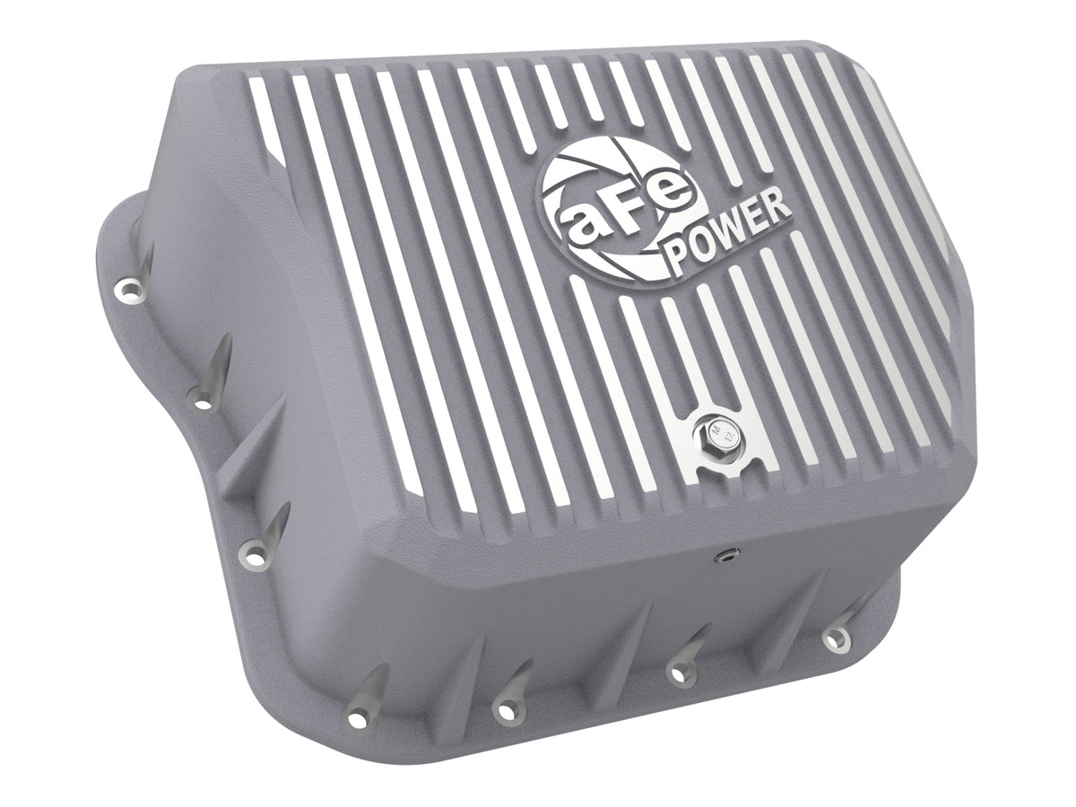 aFe Street Series Transmission Pan Raw w/ Machined Fins - Dodge 1994-2007 5.9L