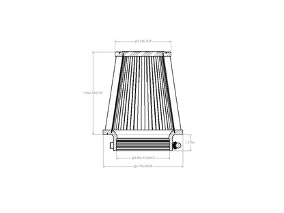 aFe Universal Clamp-On Air Filter w/ D2 Dura-Dry Media - 21-45003V