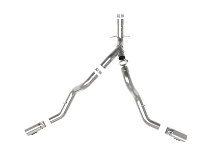 aFe Large Bore-HD 4 IN 409 Stainless Steel DPF-Back Exhaust System w/Polished Tip - Chevy/GMC 2020-2026 6.6L