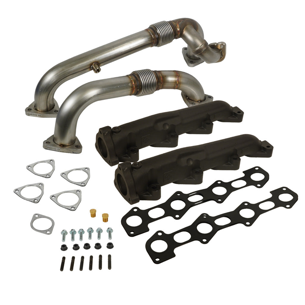 BD Diesel Exhaust Manifold & Up-Pipes Set Powerstroke 6.4L Ford 2008-2010 F-Ser Super Duty