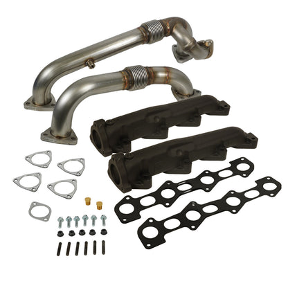 BD Diesel Exhaust Manifold & Up-Pipes Set Powerstroke 6.4L Ford 2008-2010 F-Ser Super Duty