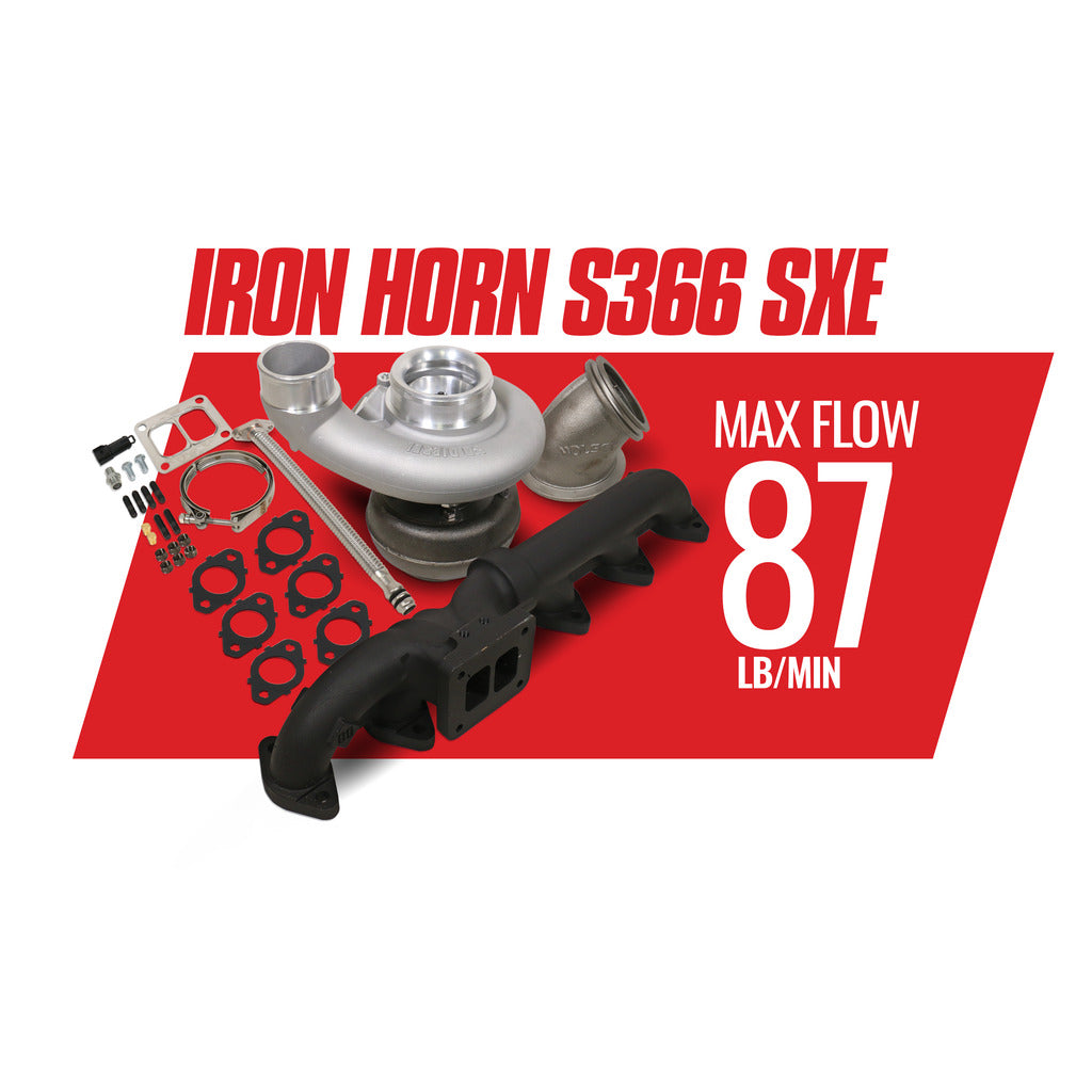 BD Diesel BD Iron Horn 5.9L Cummins Turbo Kit S366SXE/80 0.91AR Dodge 2003-2007