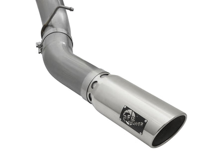 aFe Large Bore-HD 5 IN 409 Stainless Steel DPF-Back Exhaust System w/Polished Tip - Chevy/GMC 2016 6.6L