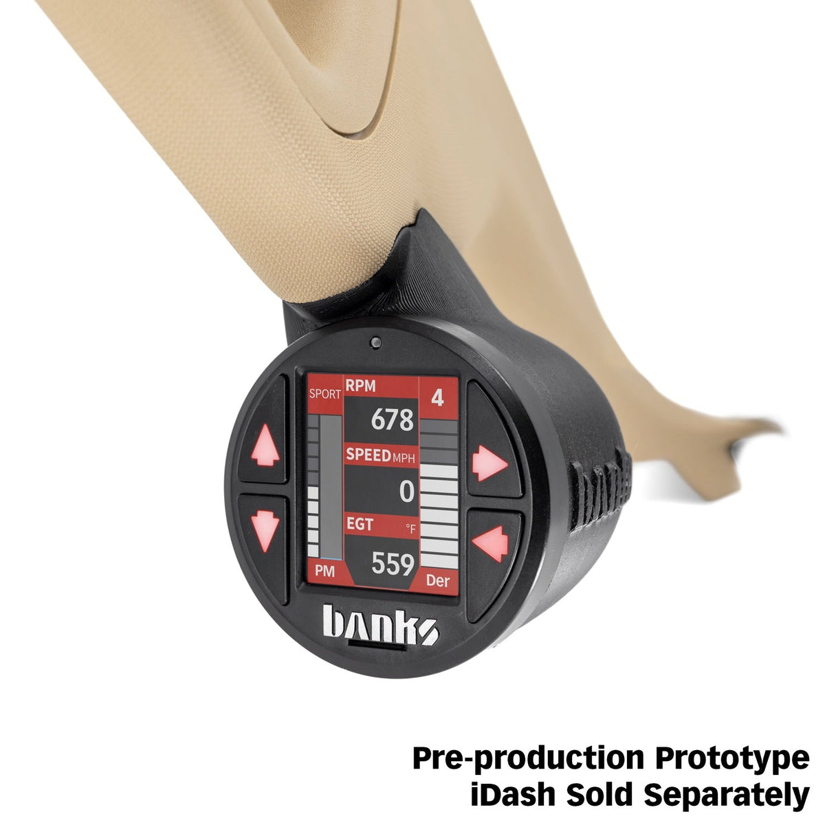 Banks Power iDash Stealth Pod Mounts Grab Handle Gauge Pod for 2011-2016 Ford Super Duty
