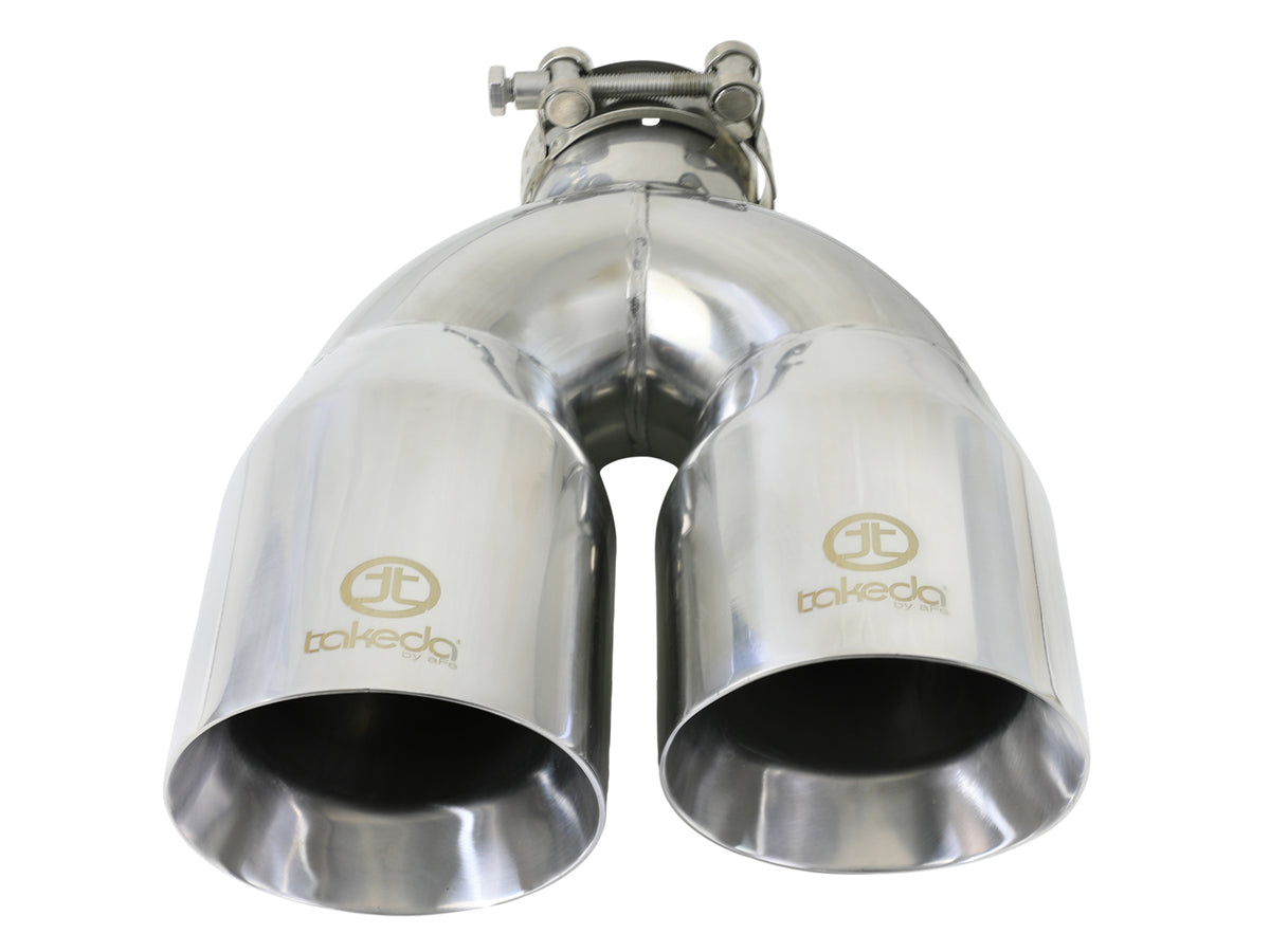 aFe Takeda 304 Stainless Steel Clamp-on Exhaust Tip Polished - 49T25484-P121