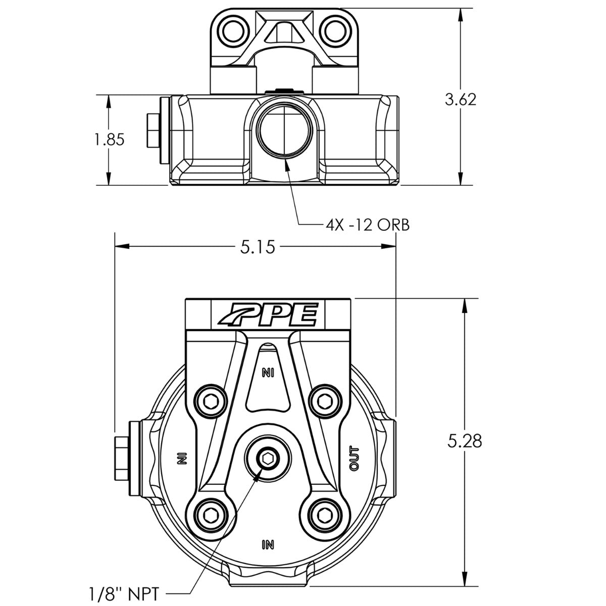 PPE Oil Filter Mount Aluminum Billet