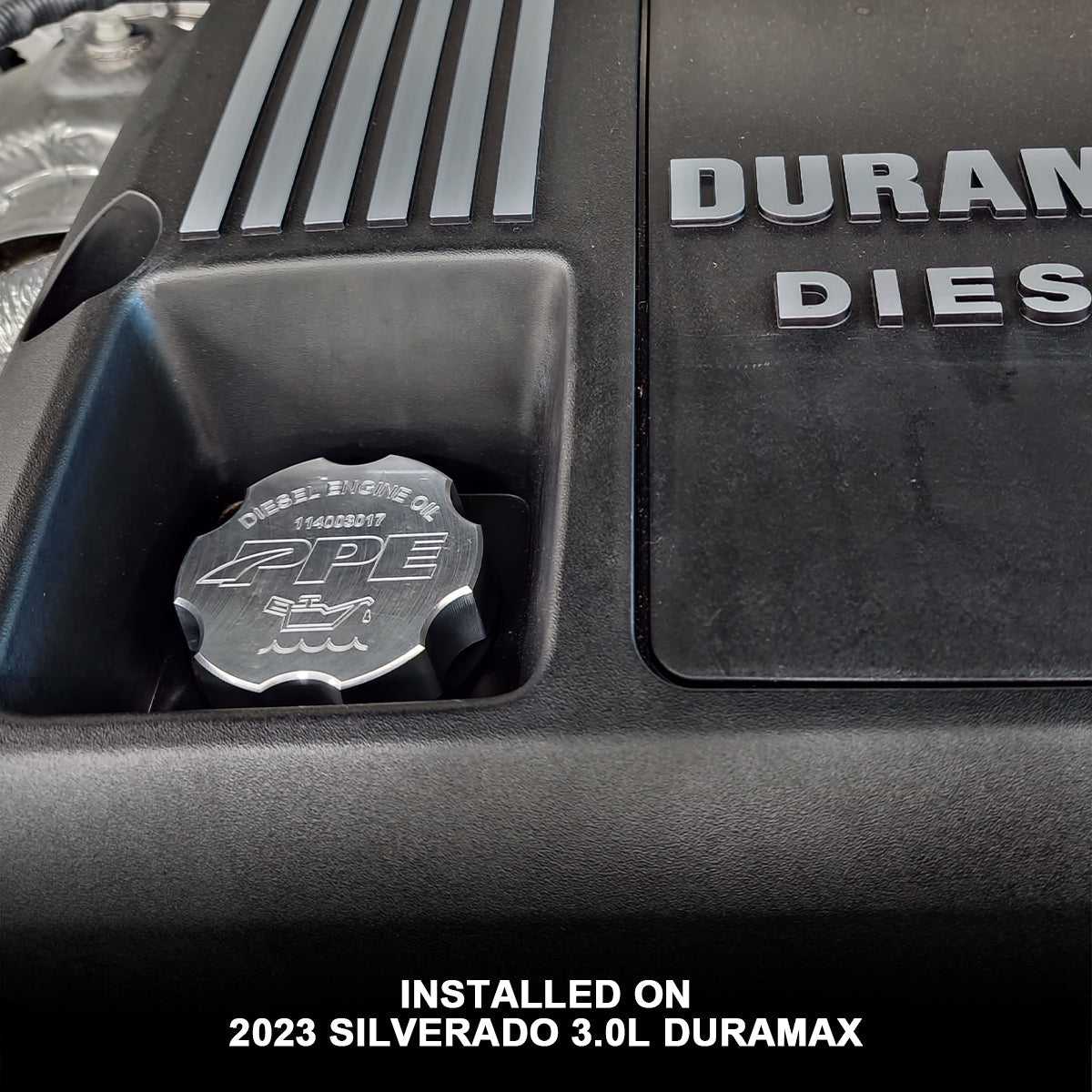 PPE 2001-2023 GM 6.6L/3.0L Duramax Billet Aluminum Engine Oil Filler Cap
