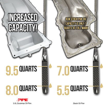 PPE Deep Engine Oil Pan 2020+ GM 1500 3.0L Diesel - Black