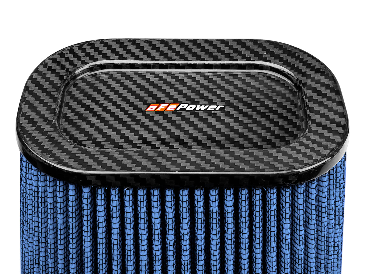 aFe Track Series Intake Replacement Air Filter w/ Pro 5R Media - Carbon Fiber top