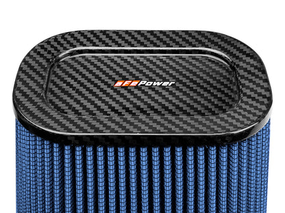 aFe Track Series Intake Replacement Air Filter w/ Pro 5R Media - Carbon Fiber top