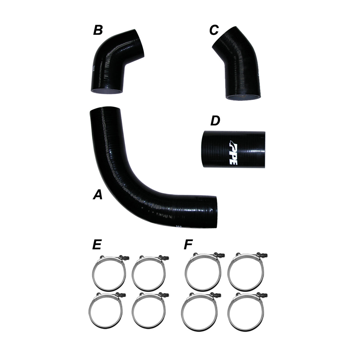 PPE LB7 02-04 Silicone Hose And Clamp Kit Black