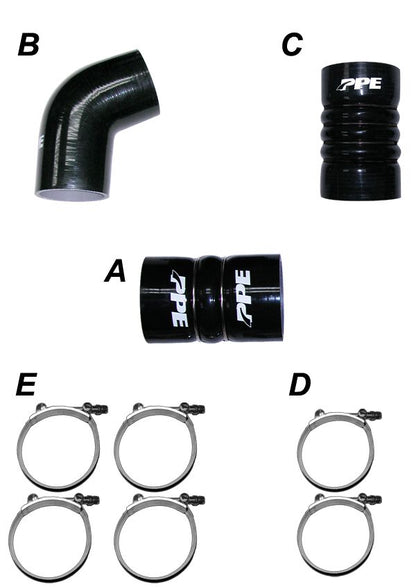 PPE LBZ/LMM 06-10 Silicone Hose And Clamp Kit Black