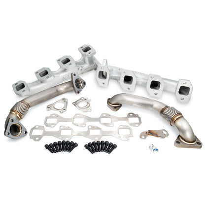 PPE GM 6.6L Duramax High-Flow Exhaust Manifolds and Up-Pipes Kits 2001-2004