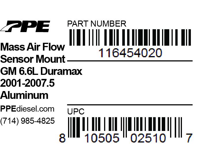 PPE LBZ/LLY/LB7 Mass Airflow Sensor Block Weld On