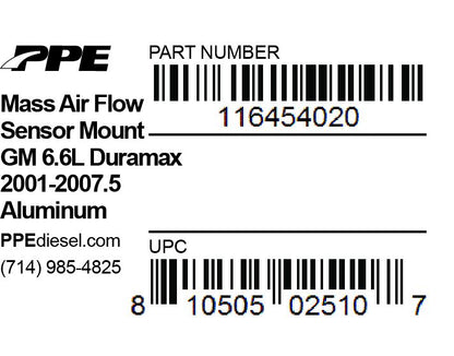 PPE LBZ/LLY/LB7 Mass Airflow Sensor Block Weld On