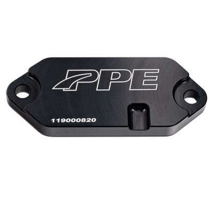PPE 2001-2020 GM 6.6L Duramax Coolant Block-Off Plate - Billet Aluminum - Black