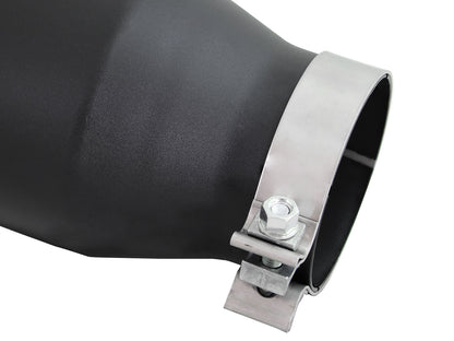 aFe MACH Force-Xp 409 Stainless Steel Clamp-on Exhaust Tip Black - 49T40601-B12